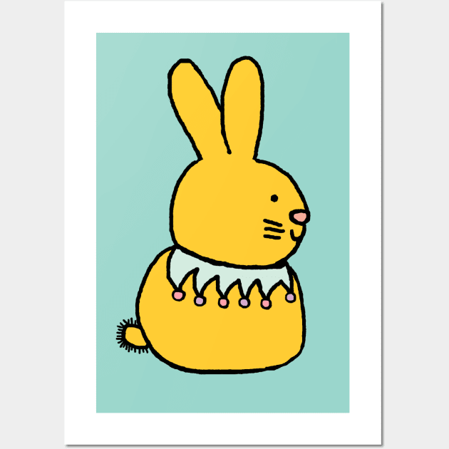 Yellow Easter Bunny Wall Art by ellenhenryart